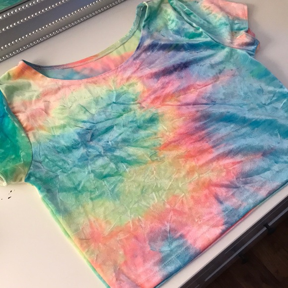 Rave With Mi Gente Tie Dye Crop Top - Picture 2 of 2